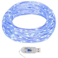 VidaXL Lichtsnoer met 400 microled's blauw 8 functies 40 m