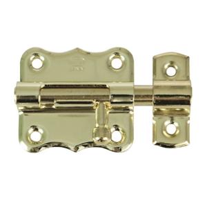 AMIG schuifslot/plaatgrendel - staal - 3.5 X 3.3 cm - messing afwerking - goud - deur - poort