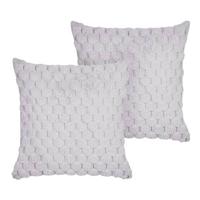 Beliani - PURSLANE - Set van 2 kussens - Grijs - 43 x 43 cm - Nepbont