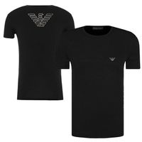 Armani T-shirt Big Eagle print zwart - thumbnail