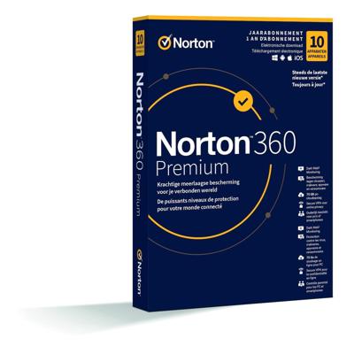 Norton 360 Premium (10 apparaten) Digitale licentie Software