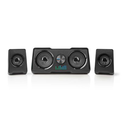 Nedis Gaming Speaker | Speaker-kanalen: 2.2 | USB Gevoed | 3,5 mm Male | 48 W | LED | Volumebediening - GSPR21022BK