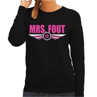 Mrs fout fun tekst sweater zwart voor dames - thumbnail