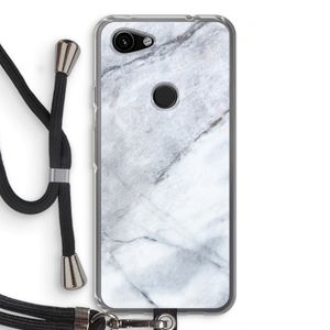 Witte marmer: Pixel 3a Transparant Hoesje met koord