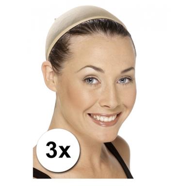 Pruiken netje - 3x - haarnetje - voor hygi?ne - comfort - carnaval - verkleden