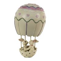 Clayre & Eef Witte Decoratie konijnen in luchtballon 11*11*19 cm 6PR3549