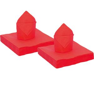 Santex Feest servetten - 40x stuks - rood - 40 x 40 cm - papier - feestservetten