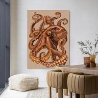 Urban Cotton Wandkleed 'Pulpo' 145 x 190cm in Frame - black