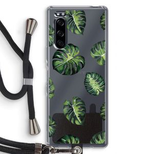 Tropische bladeren: Sony Xperia 5 Transparant Hoesje met koord