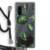 Tropische bladeren: Sony Xperia 5 Transparant Hoesje met koord