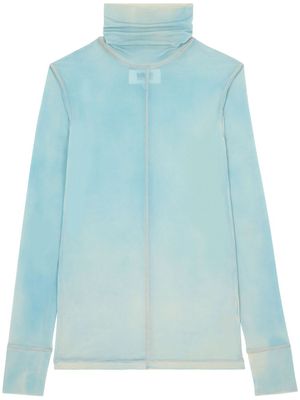 MM6 Maison Margiela t-shirt à col montant - Bleu