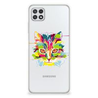 Samsung Galaxy A22 5G Telefoonhoesje met Naam Cat Color