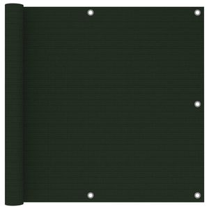 VidaXL Balkonscherm 90x400 cm hdpe donkergroen