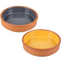 Tapas/sauzen/hapjes serveer schaaltjes set - 2x stuks - terracotta - 16 x 4 cm p/st