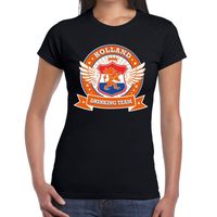 Zwart Holland drinking team t-shirt dames - thumbnail