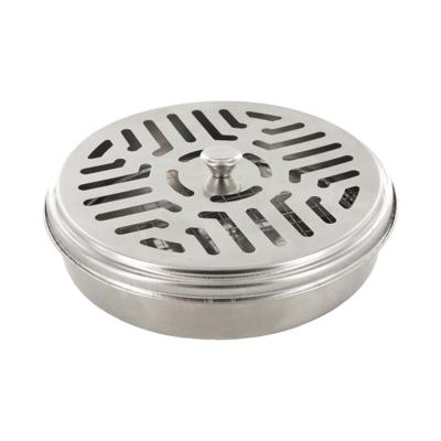 Home Deco Factory Wierookhouder - D14 cm - metaal - zilver - spiraal - muggen werend