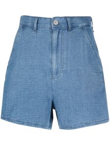 Emporio Armani short en jean à taille haute - Bleu