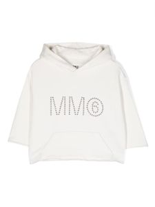 MM6 Maison Margiela Kids hoodie à logo strassé - Blanc