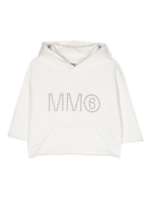 MM6 Maison Margiela Kids hoodie à logo strassé - Blanc