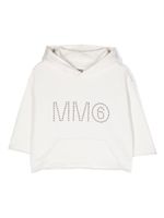 MM6 Maison Margiela Kids hoodie à logo strassé - Blanc - thumbnail