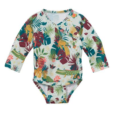 Meegroei-body van bio-katoen, mint-motief 50/56/62