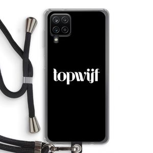 Topwijf Zwart: Samsung Galaxy A12 Transparant Hoesje met koord