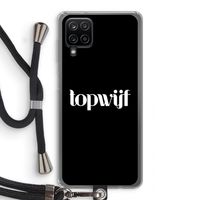 Topwijf Zwart: Samsung Galaxy A12 Transparant Hoesje met koord