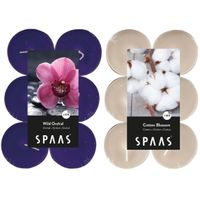 Candles by Spaas geurkaarsen - 24x stuks in 2 geuren Blossom Flowers en Wild Orchid - thumbnail