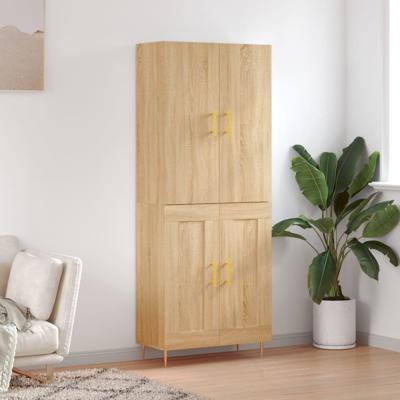 Hoge kast 69,5x34x180 cm bewerkt hout sonoma eikenkleurig