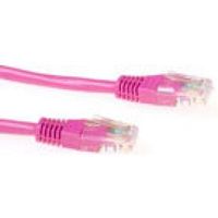 ACT Roze 1 meter U/UTP CAT6 patchkabel met RJ45 connectoren