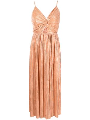Sabina Musayev robe mi-longue à design plissé - Orange