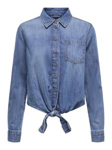 Only Onlsevigny Lecey Ls Knot Dnm Shirt Akm Blouse Medium Blue Denim