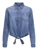 Only Onlsevigny Lecey Ls Knot Dnm Shirt Akm Blouse Medium Blue Denim