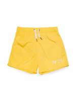 Nº21 Kids short de bain à logo imprimé - Jaune