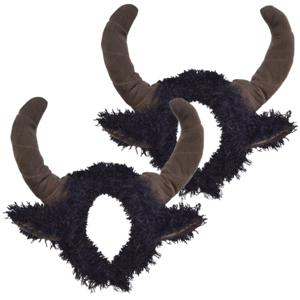 Verkleed Stieren/koeien hoorns diadeem - 2x - Dieren pak/outfit accessoires - volwassenen/kinderen