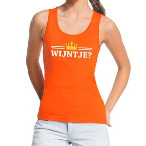 Oranje Wijntje met kroontje tanktop / mouwloos shirt dames