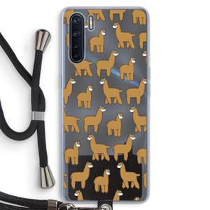 Alpacas: Oppo A91 Transparant Hoesje met koord