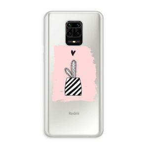 Zwart-wit cactus: Xiaomi Redmi Note 10 Lite Transparant Hoesje