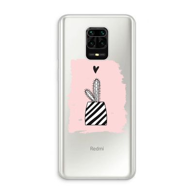 Zwart-wit cactus: Xiaomi Redmi Note 10 Lite Transparant Hoesje