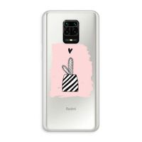 Zwart-wit cactus: Xiaomi Redmi Note 10 Lite Transparant Hoesje