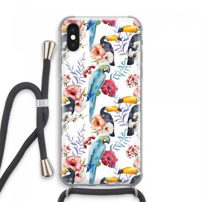 Bloemen tukan: iPhone XS Max Transparant Hoesje met koord