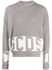 GCDS pull à logo intarsia - Gris