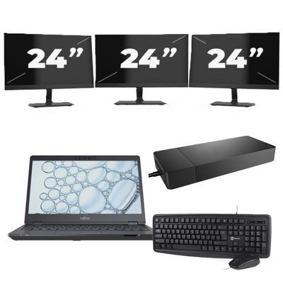 Fujitsu Lifebook U7310 - Intel Core i5-10e Generatie - 13 inch - 8GB RAM - 256GB SSD - Windows 11 Home + 3x 24 inch Monitor Fujitsu Lifebook U7310 - Intel Core i5-10e Generatie - 13 inch - 8GB RAM - 256GB SSD - Windows 11 Home + 3x 24 inch Monitor