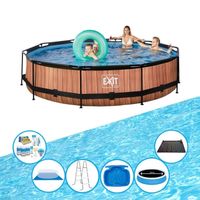 EXIT Zwembad Timber Style - Frame Pool ø360x76cm - Plus toebehoren