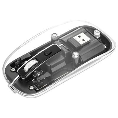 Manhattan Mouse Ottico Wireless 1600 Dpi con Micro Ricevitore USB Nero Trasparente Muis Draadloos Optisch Transparant, Zwart 4 Toetsen 800 dpi, 1200 dpi, 1600