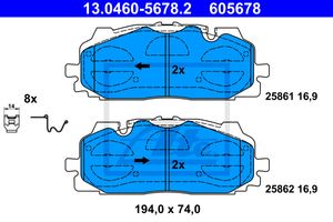 Remblokkenset, schijfrem ATE, u.a. fÃ¼r Audi, VW