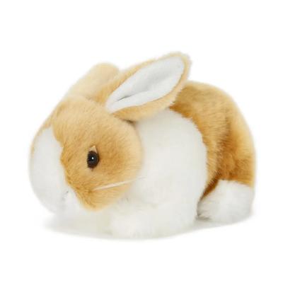 Pluche Knuffel konijn - bruin met wit - pluche dieren knuffels - 20 cm - konijnen