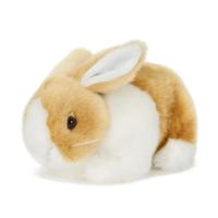 Pluche Knuffel konijn - bruin met wit - pluche dieren knuffels - 20 cm - konijnen
