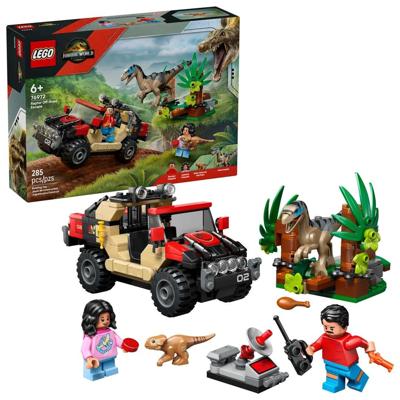 LEGO JURASSIC WORLD 76972 Ontsnappen in een terreinwagen aan een raptor