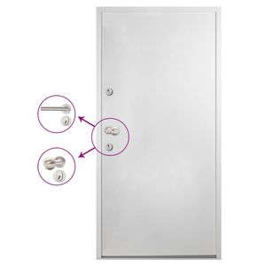 vidaXL Voordeur 90x200 cm aluminium wit